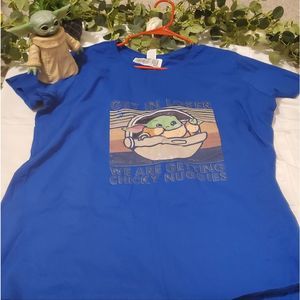 Baby yoda blue t-shirt